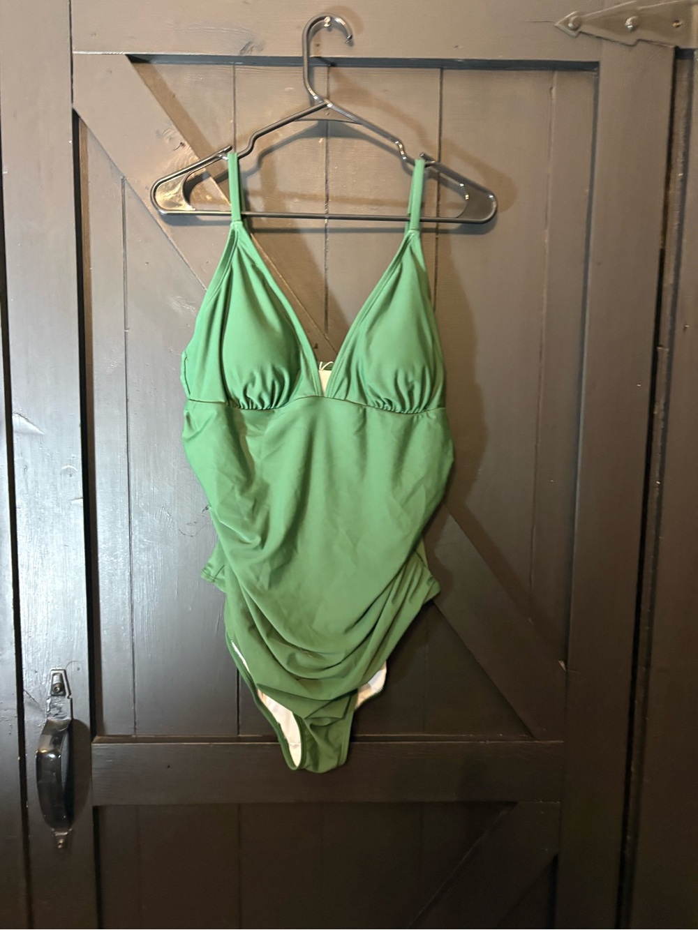 Cupshe Olive Green V-Neck Draped One-Piece Swimsuit